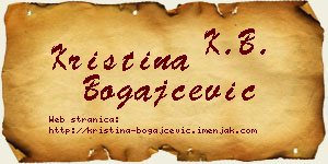 Kristina Bogajčević vizit kartica